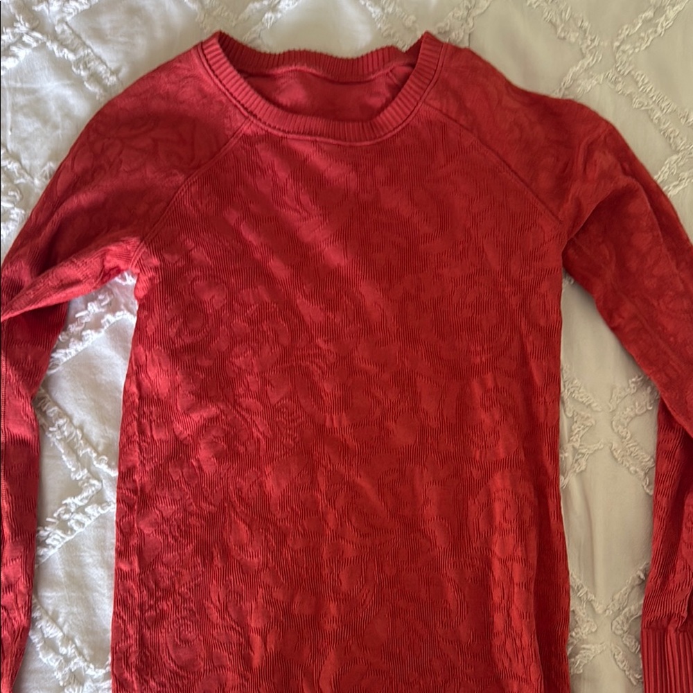 Lululemon Athletica Red Long Sleeve Tee